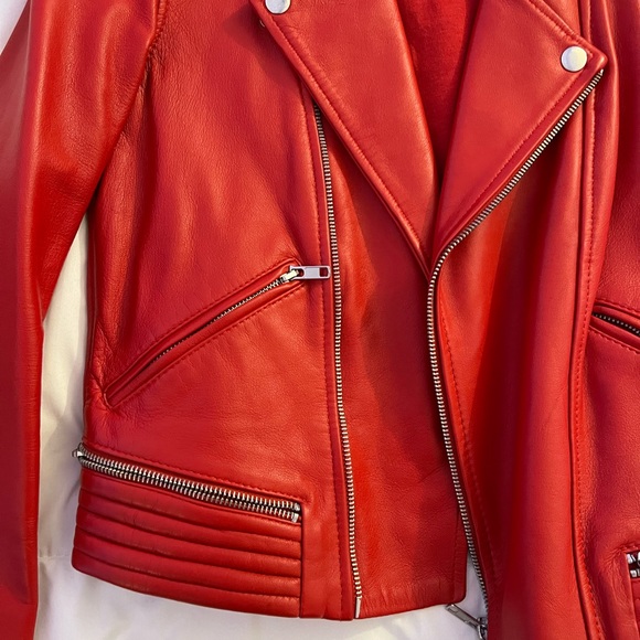 Maje Basalt Leather Motorcycle Jacket - Picture 2 of 8